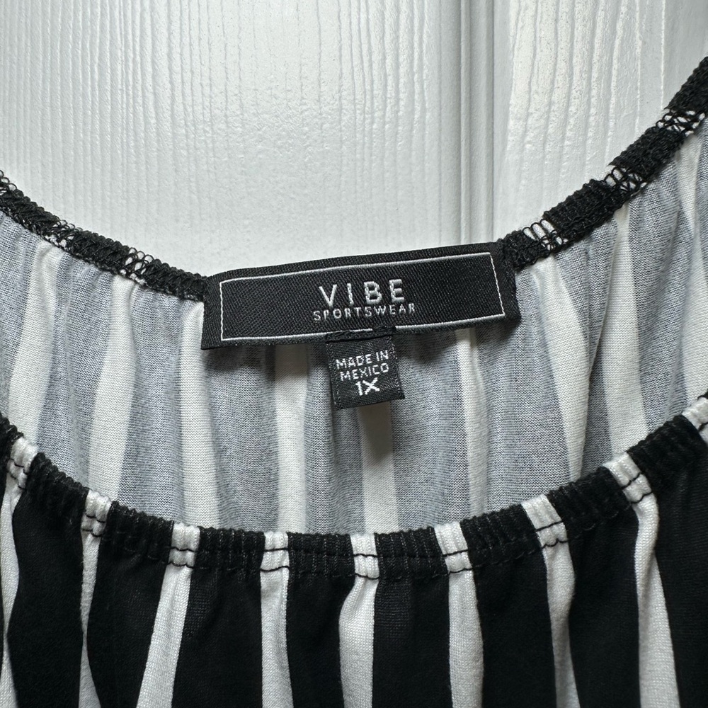 Vibe Black and White Striped Maxi Dress - Picture 4 of 6